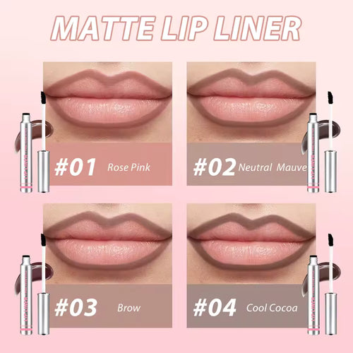 Lip gloss and liner shade swatches