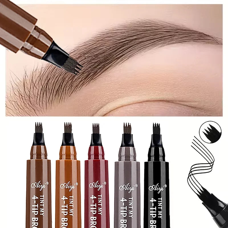 Four-Pronged Waterproof Eyebrow Pencil application