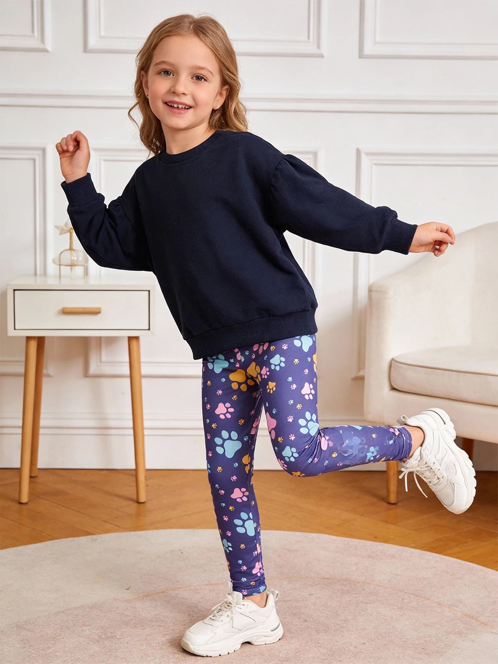 Random 6pcs Girls Stretchy Tight Pants Mix Designs Fashionable Children Flowers Prints Leggings New Year School Clothing Legging
