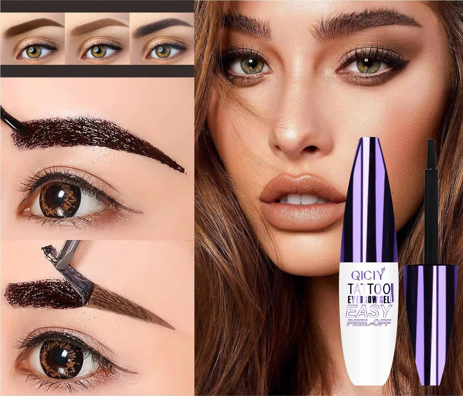 Dyeing Eye Brow Tattoo Tint Peel Off Eyebrow Eyeliner Freckles Dye Cream Waterproof Eyebrow Enhancer Gel Make Up Cosmetic Tool