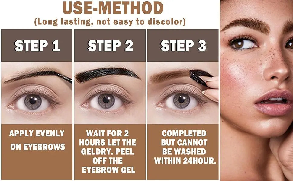 Dyeing Eye Brow Tattoo Tint Peel Off Eyebrow Eyeliner Freckles Dye Cream Waterproof Eyebrow Enhancer Gel Make Up Cosmetic Tool