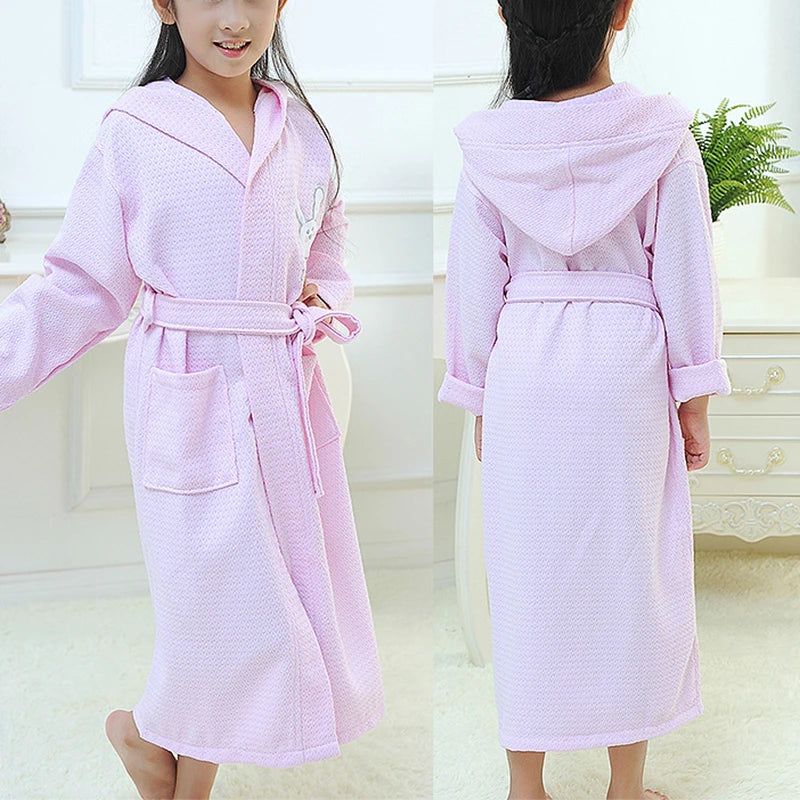 New Pure Cotton Autumn Winter Children Robe Sleepwear Boys And Girls Thick Warm Towel Bathrobe Nightgown Loose Casual Loungewear