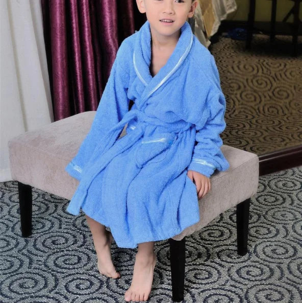 New Pure Cotton Autumn Winter Children Robe Sleepwear Boys And Girls Thick Warm Towel Bathrobe Nightgown Loose Casual Loungewear
