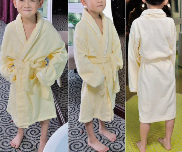 New Pure Cotton Autumn Winter Children Robe Sleepwear Boys And Girls Thick Warm Towel Bathrobe Nightgown Loose Casual Loungewear