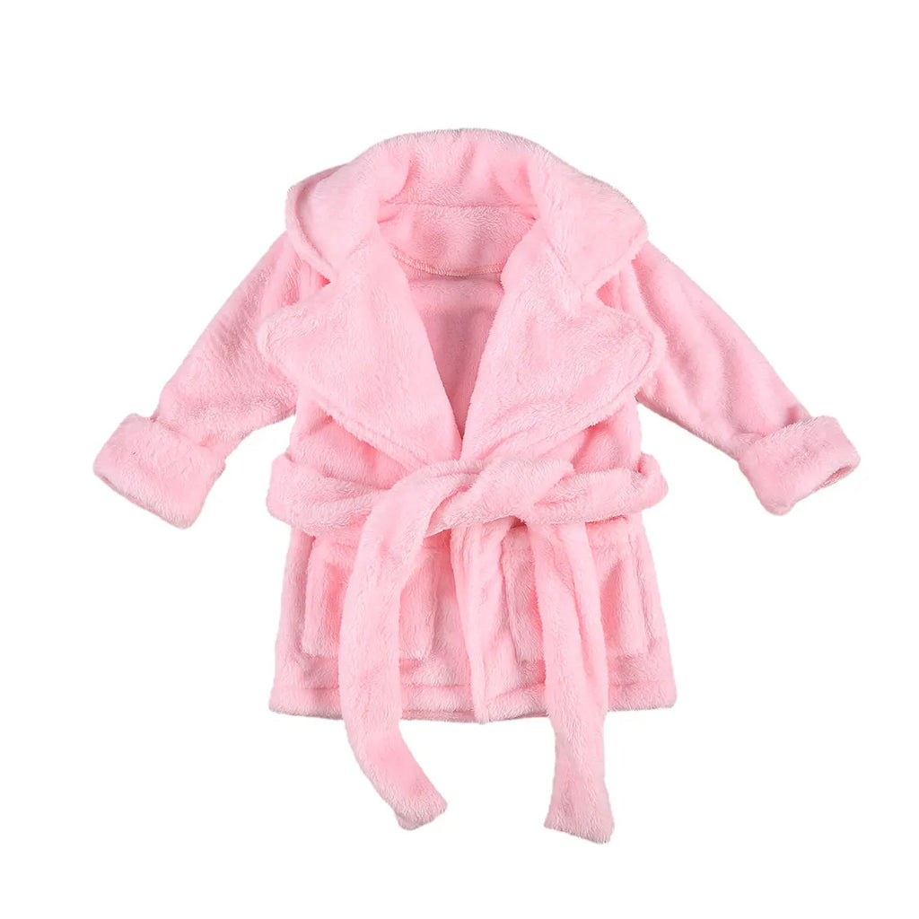 Citgeett 1-6Y Autumn Winter Kids Girls Bathrobe Sleepwear Solid Fur Long Sleeve Turn Down Collar Pocket Robes 3 Colors