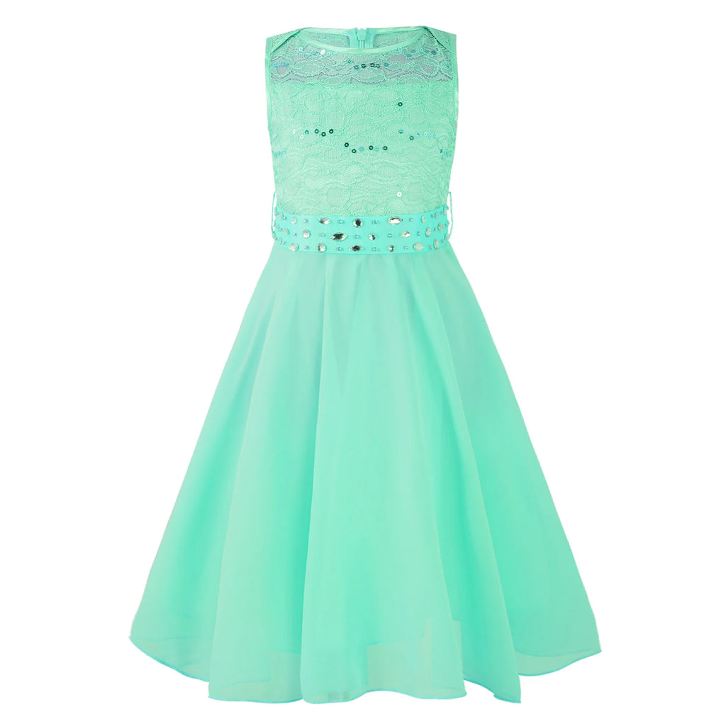 Elegant Children Girls Flower Princess Tulle Lace Dress Infant Kids Party Bridesmaid Ball Gown Tutu Dresses Children Clothes