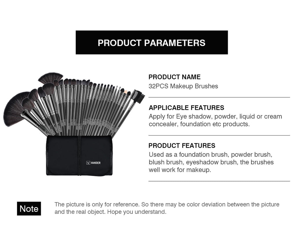 VANDER LIFE Makeup Brushes Set 32 Pcs Professional Foundation  Powder Contour Eyeshadow Blending Make up Brush Multiple Colour