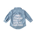 US Stock Toddler Kid Baby Girl Autumn Clothes Denim Long Sleeve Shirt Blouse Coat Shirt Jacket Letter Print 2-7Year
