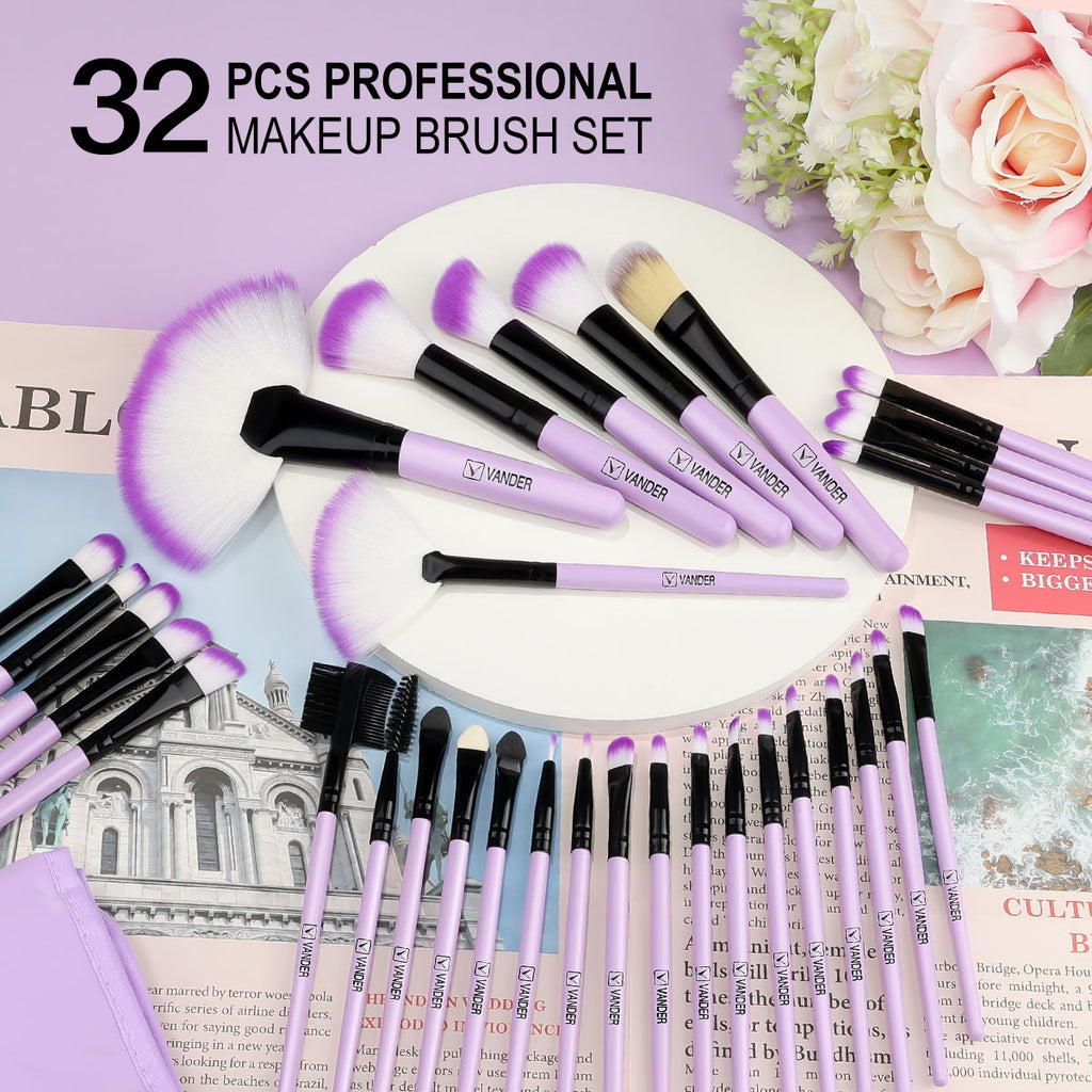 VANDER LIFE Makeup Brushes Set 32 Pcs Professional Foundation  Powder Contour Eyeshadow Blending Make up Brush Multiple Colour