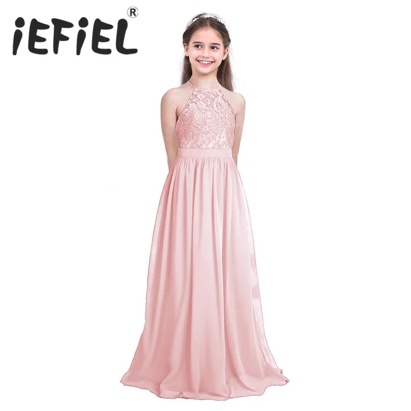 Little Girls Kid/Children Pearl Pink Flower Girl Dresses First Communion Dress for Wedding Bridesmaid and Birthday Formal Party