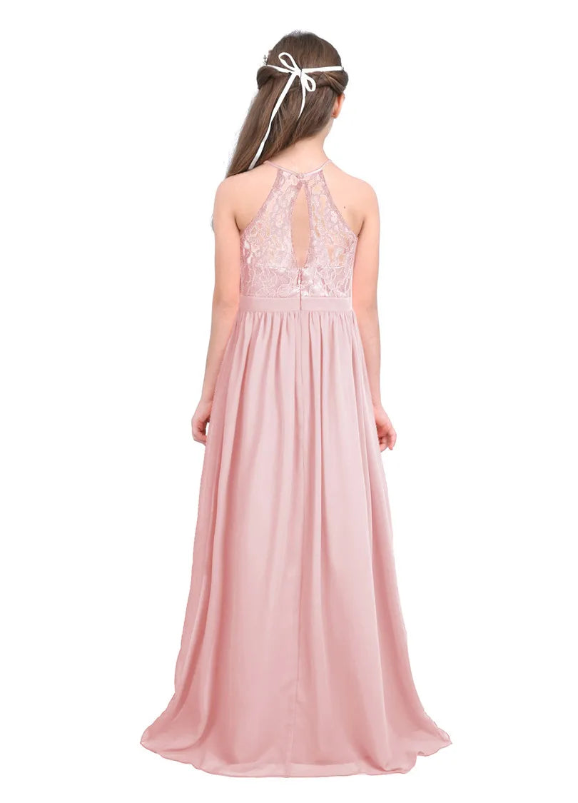Little Girls Kid/Children Pearl Pink Flower Girl Dresses First Communion Dress for Wedding Bridesmaid and Birthday Formal Party
