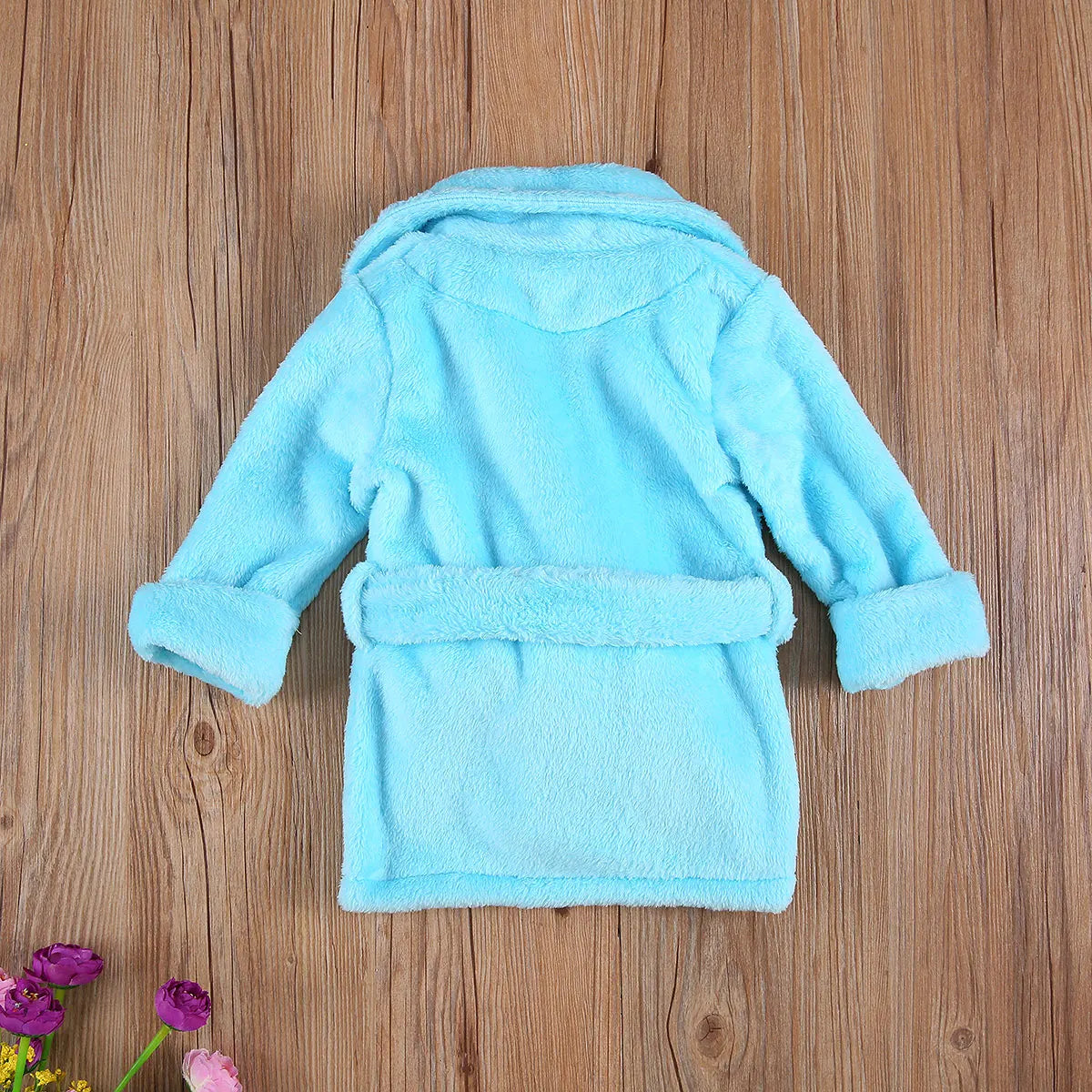 Citgeett 1-6Y Autumn Winter Kids Girls Bathrobe Sleepwear Solid Fur Long Sleeve Turn Down Collar Pocket Robes 3 Colors