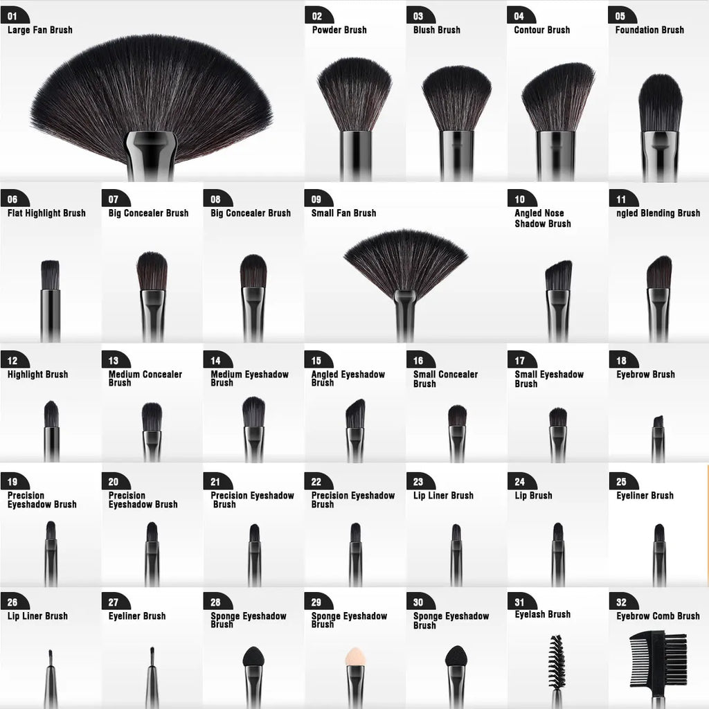 VANDER LIFE Makeup Brushes Set 32 Pcs Professional Foundation  Powder Contour Eyeshadow Blending Make up Brush Multiple Colour