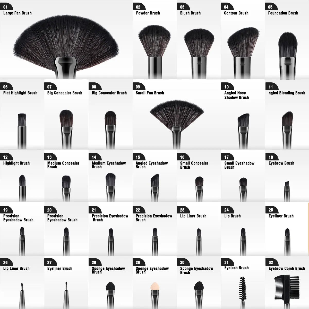 VANDER LIFE Makeup Brushes Set 32 Pcs Professional Foundation  Powder Contour Eyeshadow Blending Make up Brush Multiple Colour