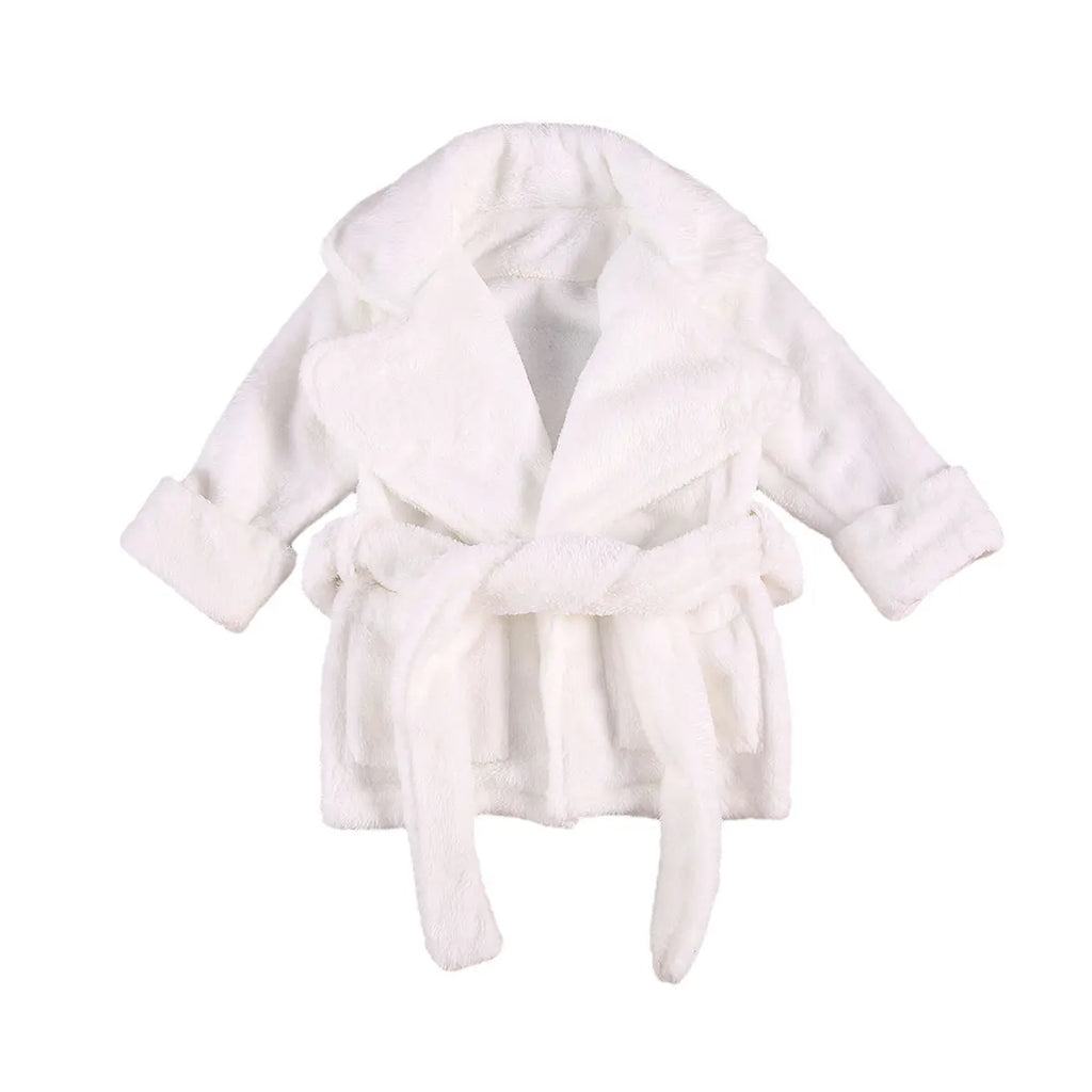 Citgeett 1-6Y Autumn Winter Kids Girls Bathrobe Sleepwear Solid Fur Long Sleeve Turn Down Collar Pocket Robes 3 Colors