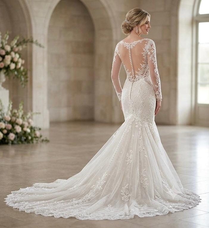 Skyler Long Sleeves Closed Back Mermaid Gown