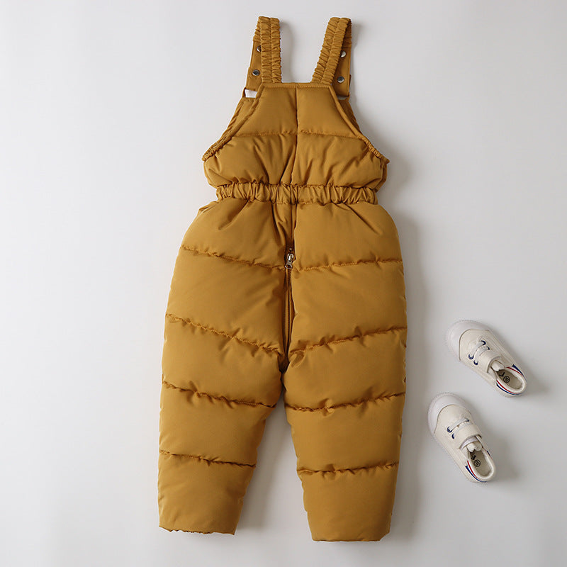 Children's Ski Suit Windproof And Waterproof Down Jacket And Pants Snow Coat Overalls Children Down Pants Parkas Soft Warm Sets