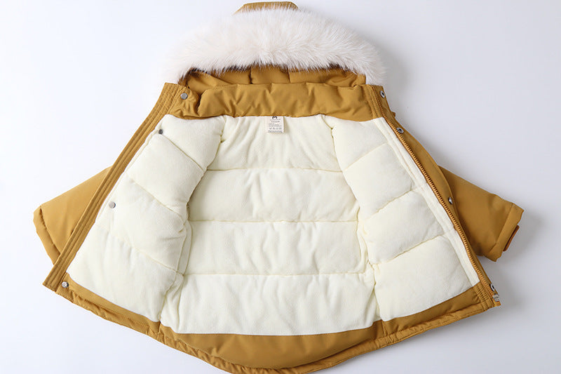 Children's Ski Suit Windproof And Waterproof Down Jacket And Pants Snow Coat Overalls Children Down Pants Parkas Soft Warm Sets