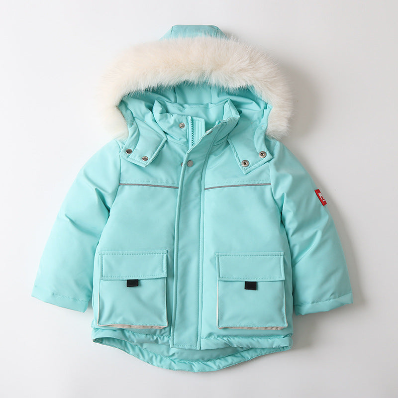 Children's Ski Suit Windproof And Waterproof Down Jacket And Pants Snow Coat Overalls Children Down Pants Parkas Soft Warm Sets