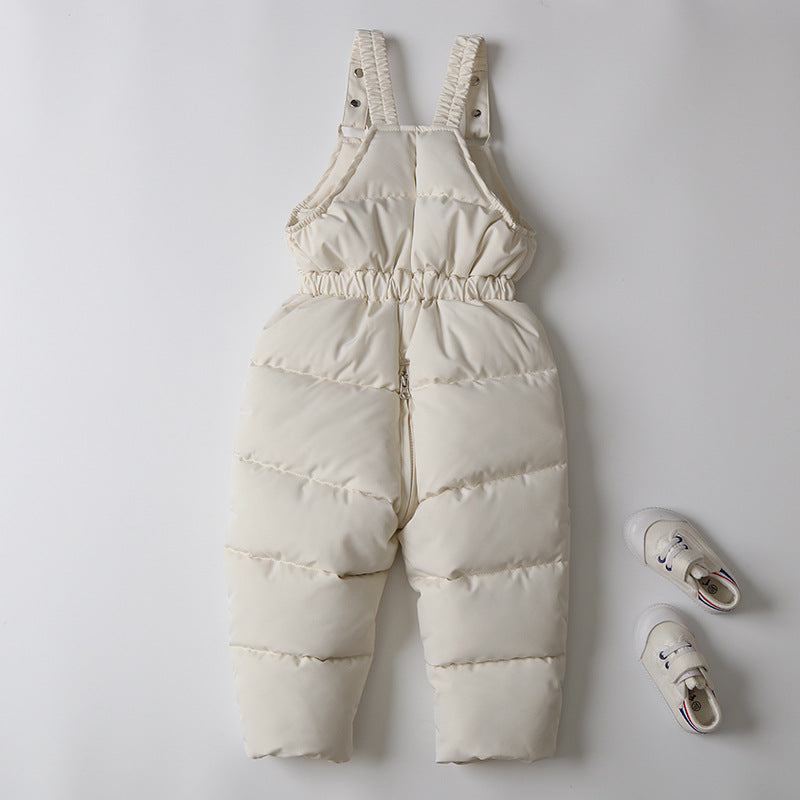Children's Ski Suit Windproof And Waterproof Down Jacket And Pants Snow Coat Overalls Children Down Pants Parkas Soft Warm Sets