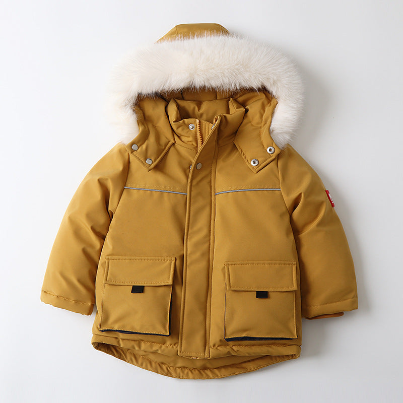 Children's Ski Suit Windproof And Waterproof Down Jacket And Pants Snow Coat Overalls Children Down Pants Parkas Soft Warm Sets