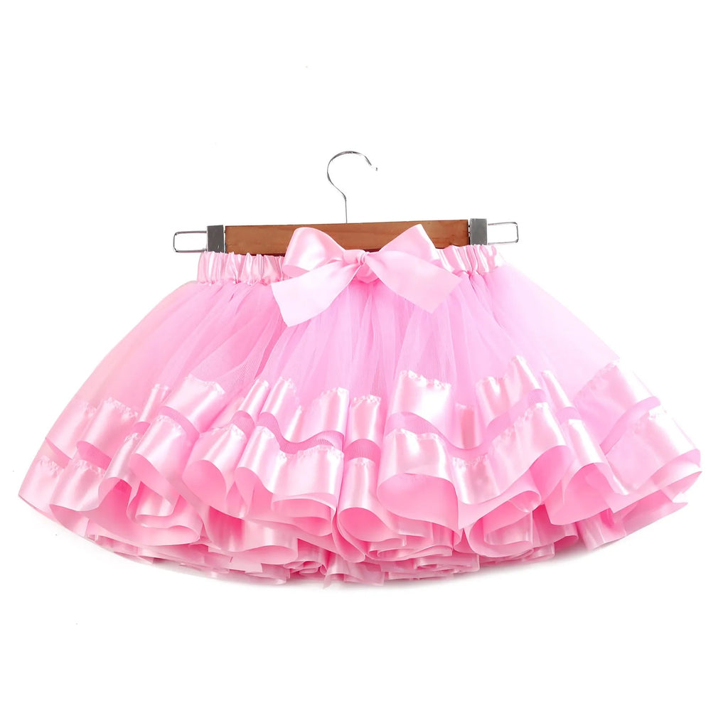 Pageant Dresses for Toddler Girls Children's Colorful Skirt Lined Skirt Mesh Half Bodycon Solid 9 Years Girl Dress