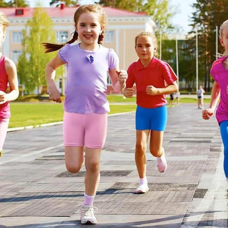 8pcs Girls' Soft and Comfortable Summer Lightweight Breathable Boxer Brief Underwear, childAnti-PeekFashion Sports Shortsand