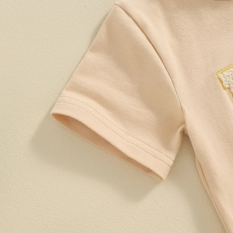 2024-01-11 Lioraitiin Summer Toddler Baby Boy T-Shirts Rompers BIG BRO Fuzzy Embroidered Letter Crewneck Short Sleeve Tops