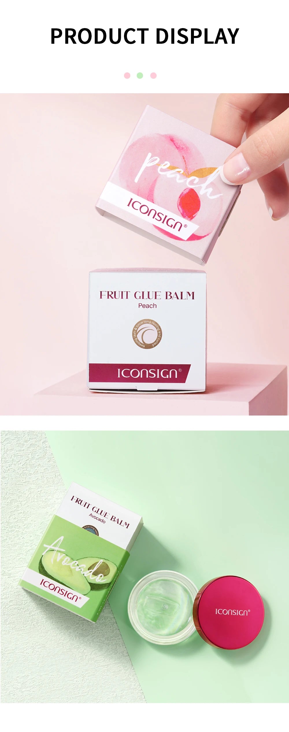 8g Eyelash Enhancement Glue balm Fruit Flavor Eyebrow Setting Long Lasting Glue Lash Lifting 10s Dry Waterproof Eye Make Up Tool