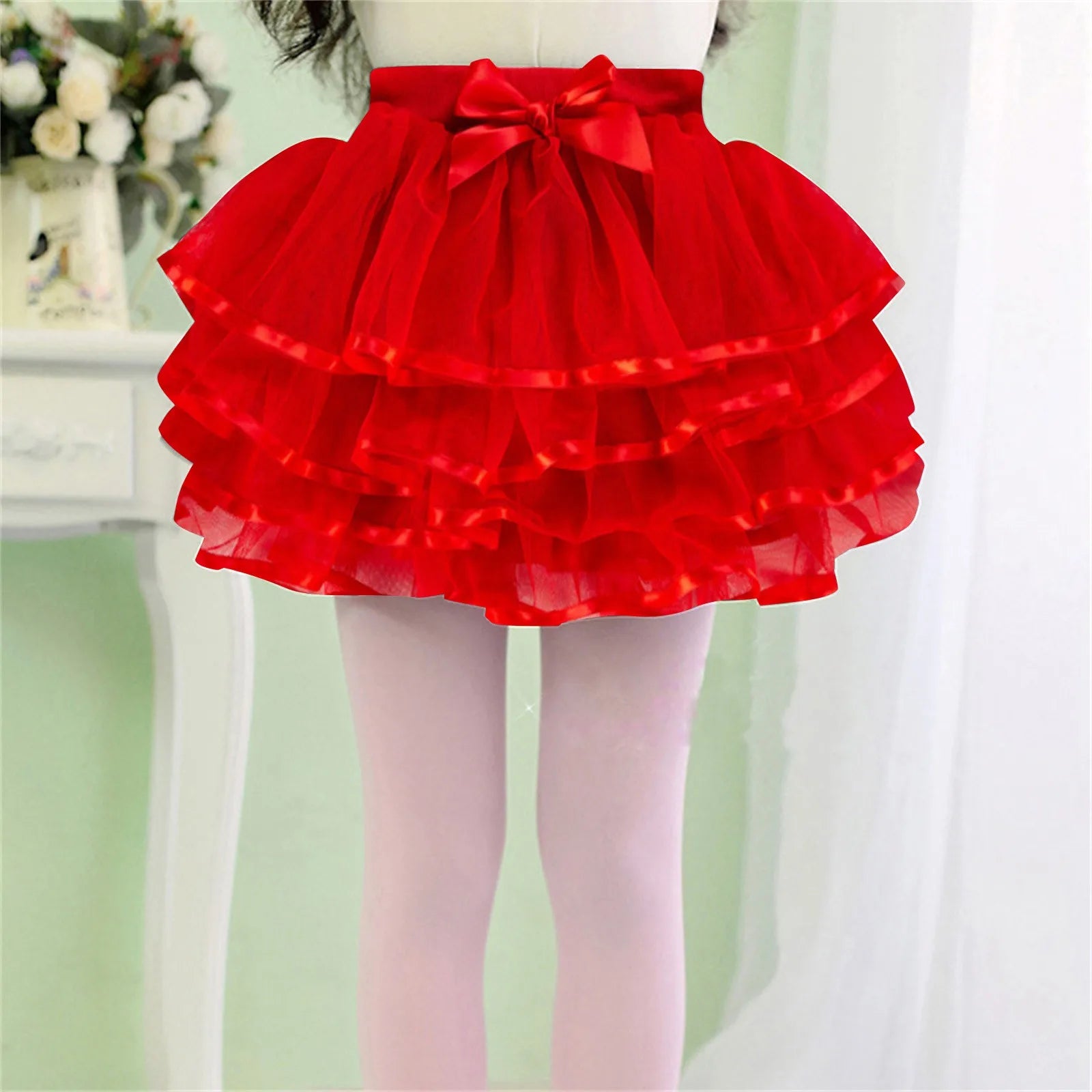 Princess Pretend Slippers Toddler Kids Solid Tulle Tutu Tiered Skirt Party Skirt Layered Skirt For Little Layer Skirt For Girls