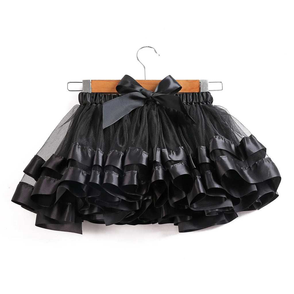 Pageant Dresses for Toddler Girls Children's Colorful Skirt Lined Skirt Mesh Half Bodycon Solid 9 Years Girl Dress