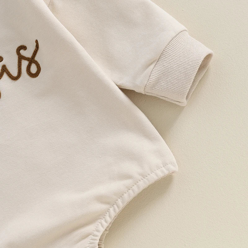 2023-08-15 Lioraitiin0-18M Sister Matching Romper Outfits Letter Print Long Sleeve Round Neck Sweatshirt Toddler Fall Clothes