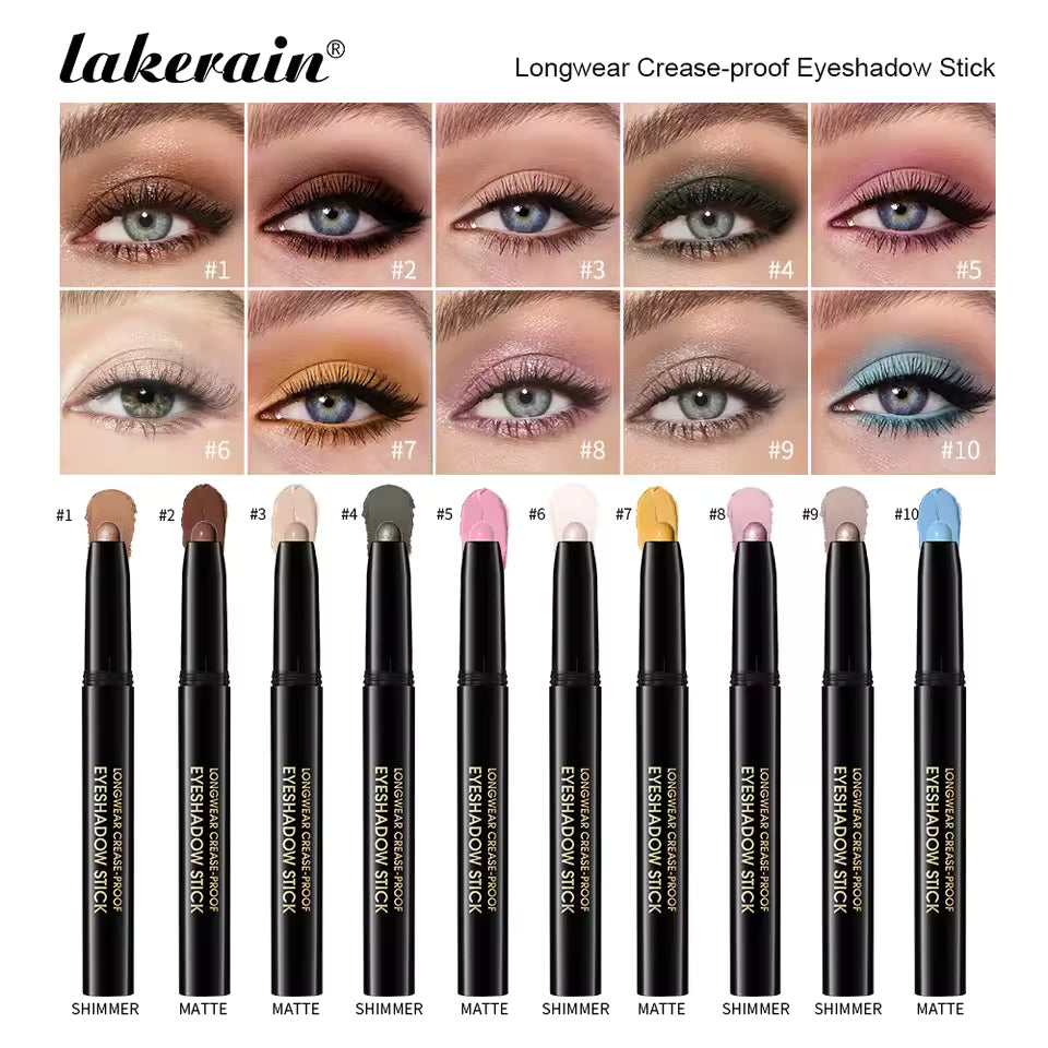 Pearlescent Glitter Eyeshadow and Eyeliner Stick shade chart