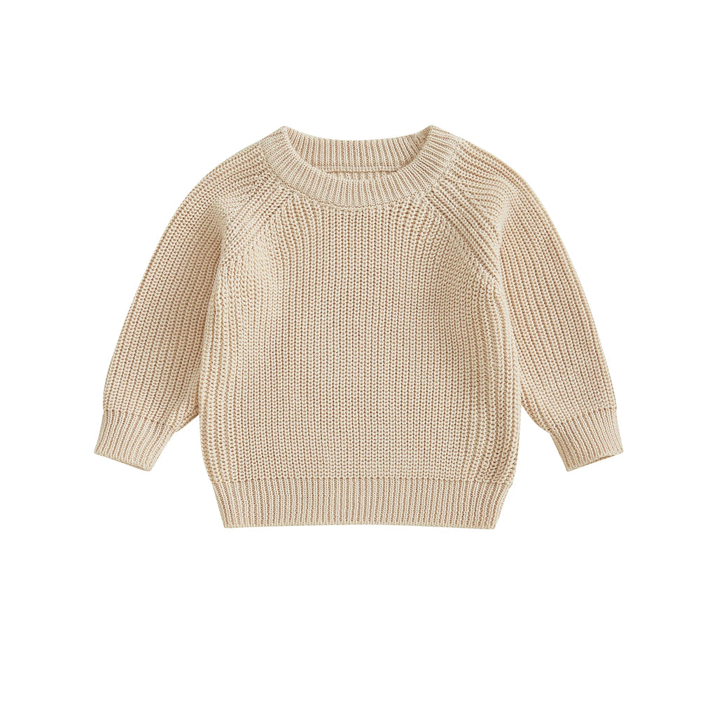2025-05-08 Lioraitiin Toddler Baby Boys Girls Knit Sweaters Long Sleeve Round Neck Solid Color Pullover Fall Tops