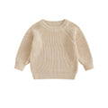 2025-05-08 Lioraitiin Toddler Baby Boys Girls Knit Sweaters Long Sleeve Round Neck Solid Color Pullover Fall Tops