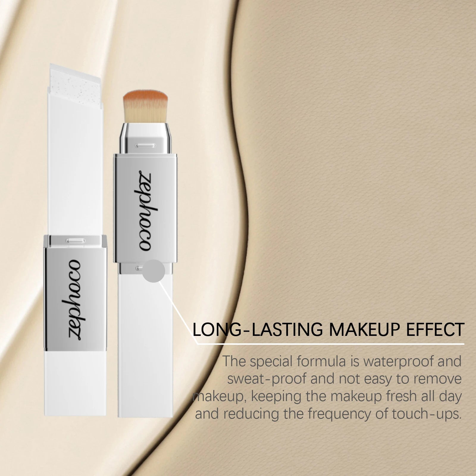 Color-Adapting Foundation Stick closeup showing brush applicator tip