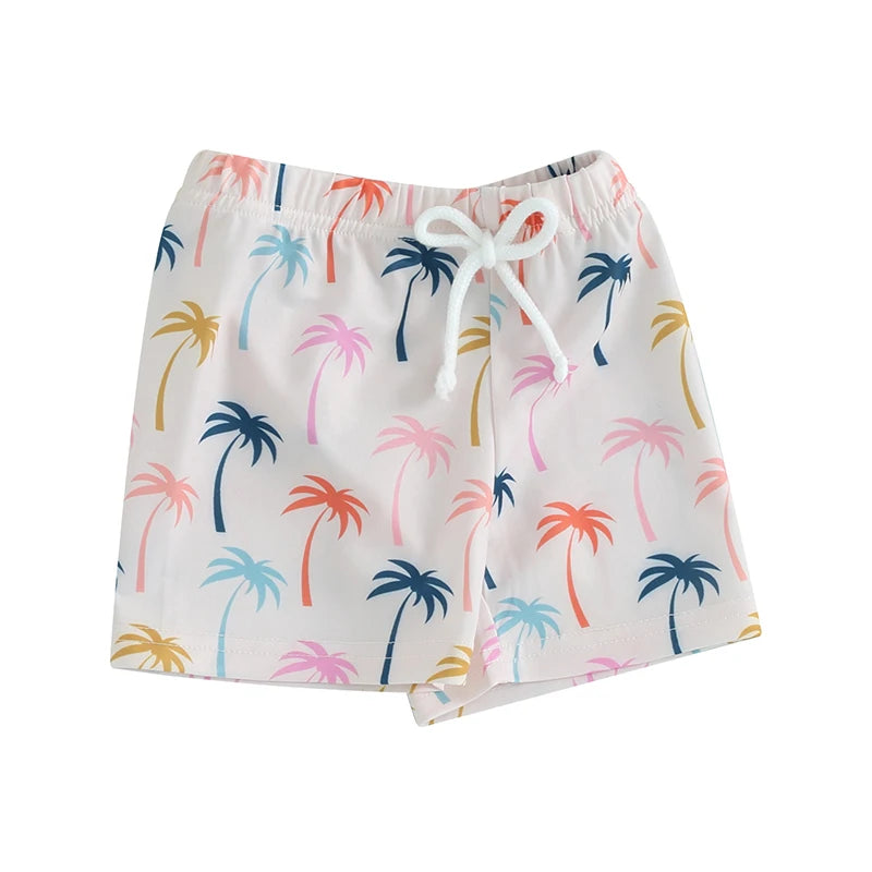 Lioraitiin Toddler Baby Boys Swim Shorts Fashion Print Elastic Waist Shorts  Kids Boy Hawaiian Beach Board Shorts Swimwear