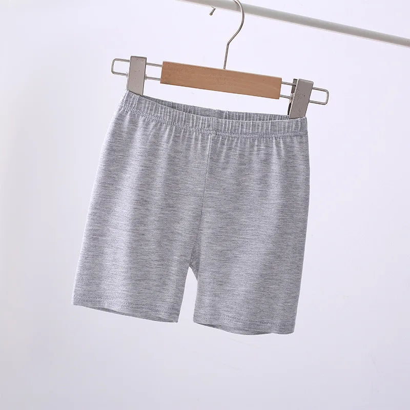 6pcs Basic Solid Color Girls Shorts Simple Style Summer Casual Kids Short Pants