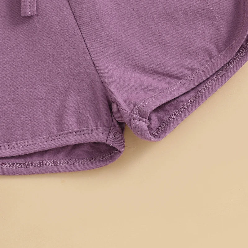 2024-12-04 Lioraitiin Litter Girls Summer Casual Jumpsuit Sleeveless Crewneck Solid Color Drawstring Tank Romper