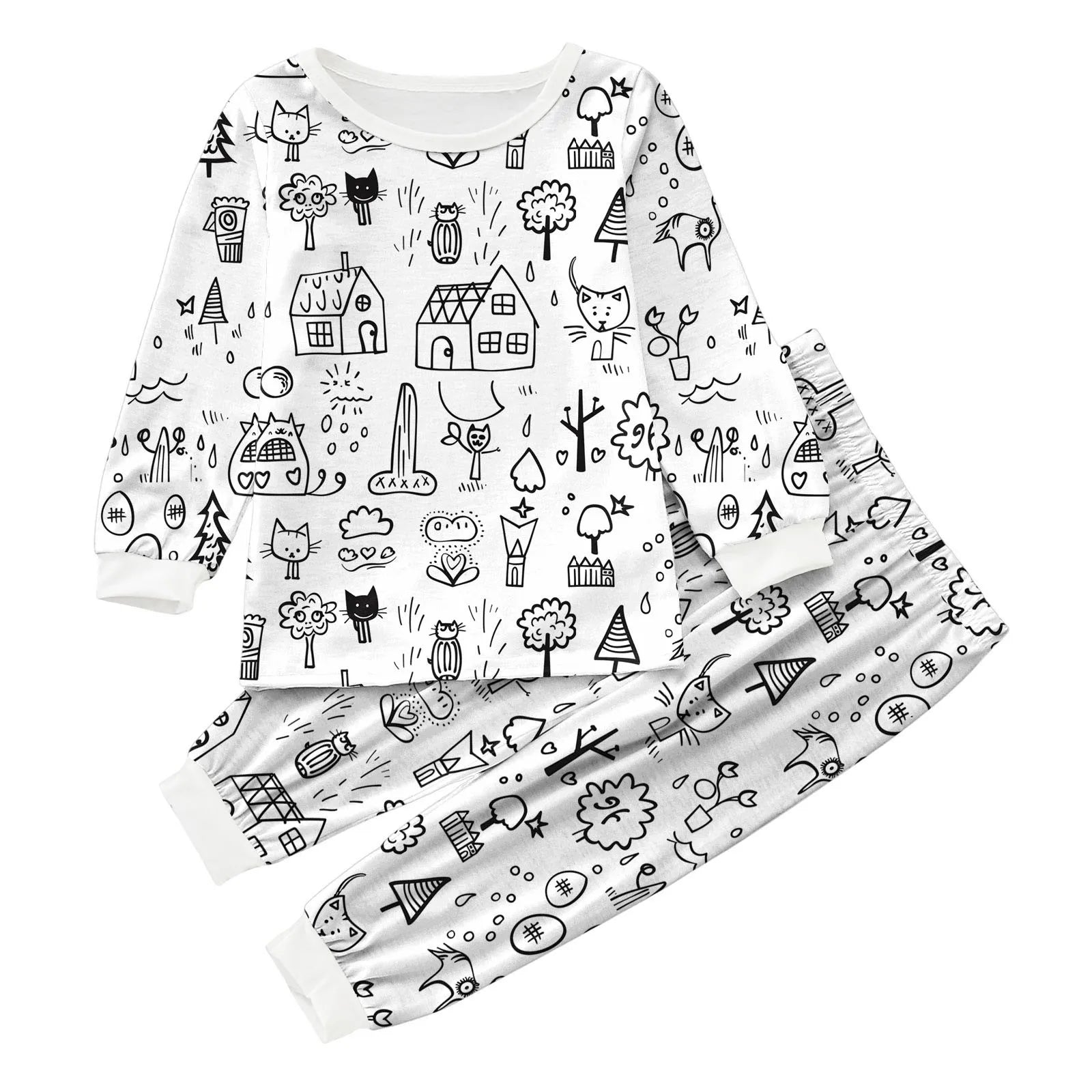 Baby Gift Set Girl Kid DIY Hand Painted Homewear Set Colouring Pajama Sets For Boy And Girl Can Play With And Hat And Set Girl
