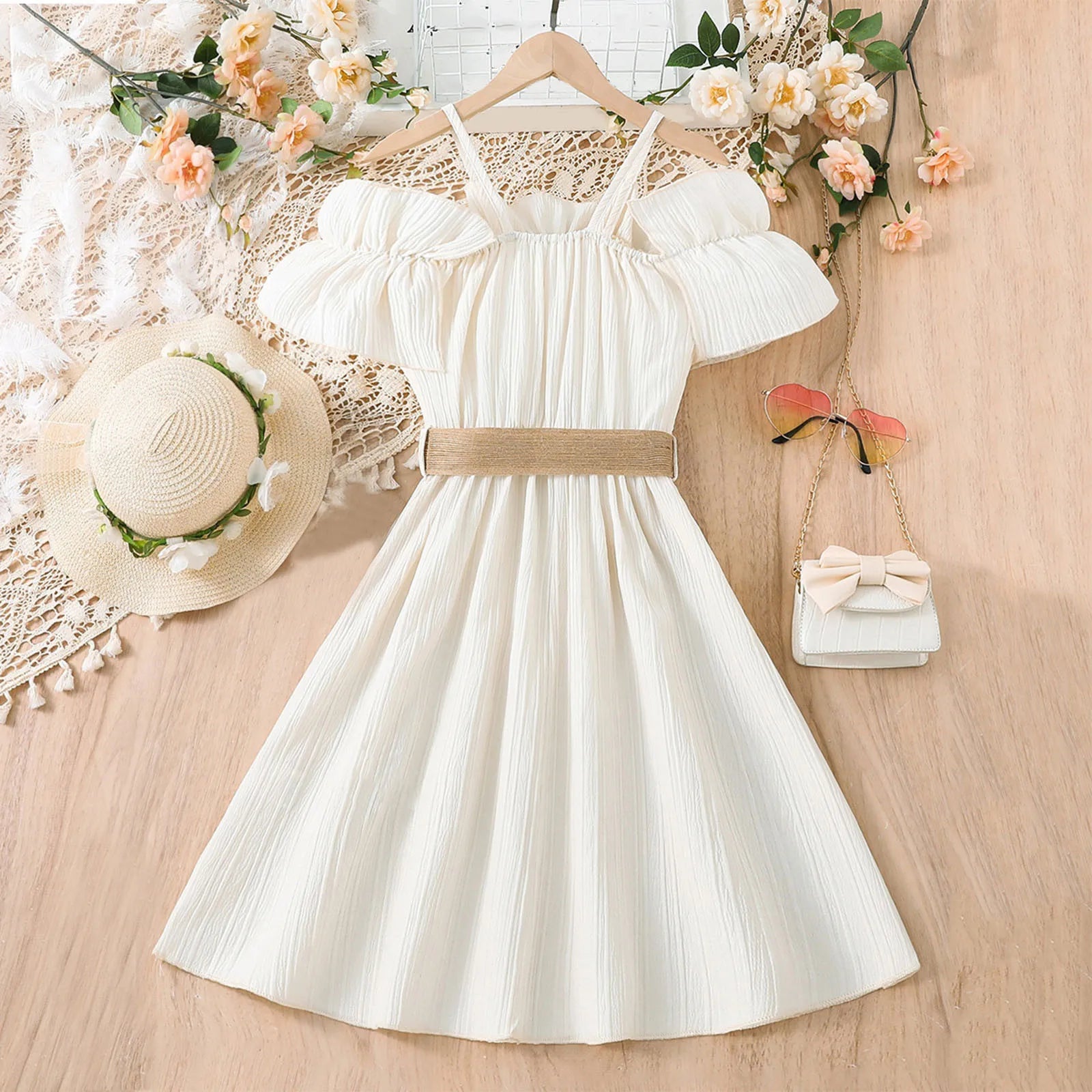 Clothes Girl 6 Years Toddler Girls Sleeveless Solid Dress Dance Party Dresses Clothes Christmas Dress for Toddler Girl