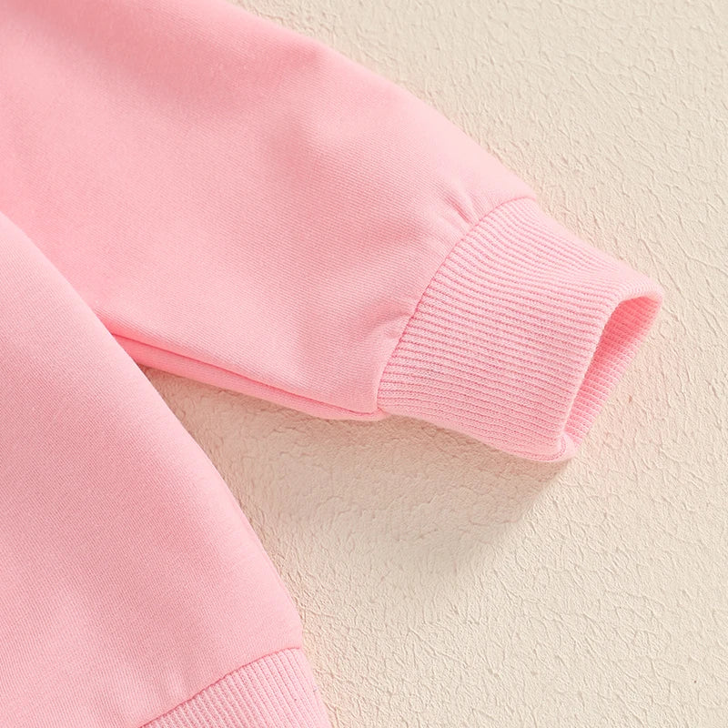 2024-11-29 Lioraitiin Toddler Girls Boys Sweatshirts Easter Clothes Rabbit Embroidered Long Sleeve Baby Pullovers Spring Clothes
