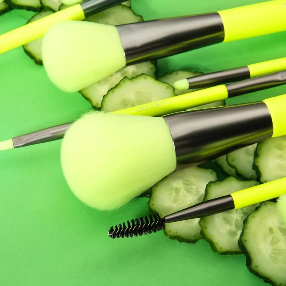 Docolor Neon Makeup Brushes 10pcs Professional Synthetic Hair Powder Foundation Eye Shadows Blending Contour Make Up Brushes