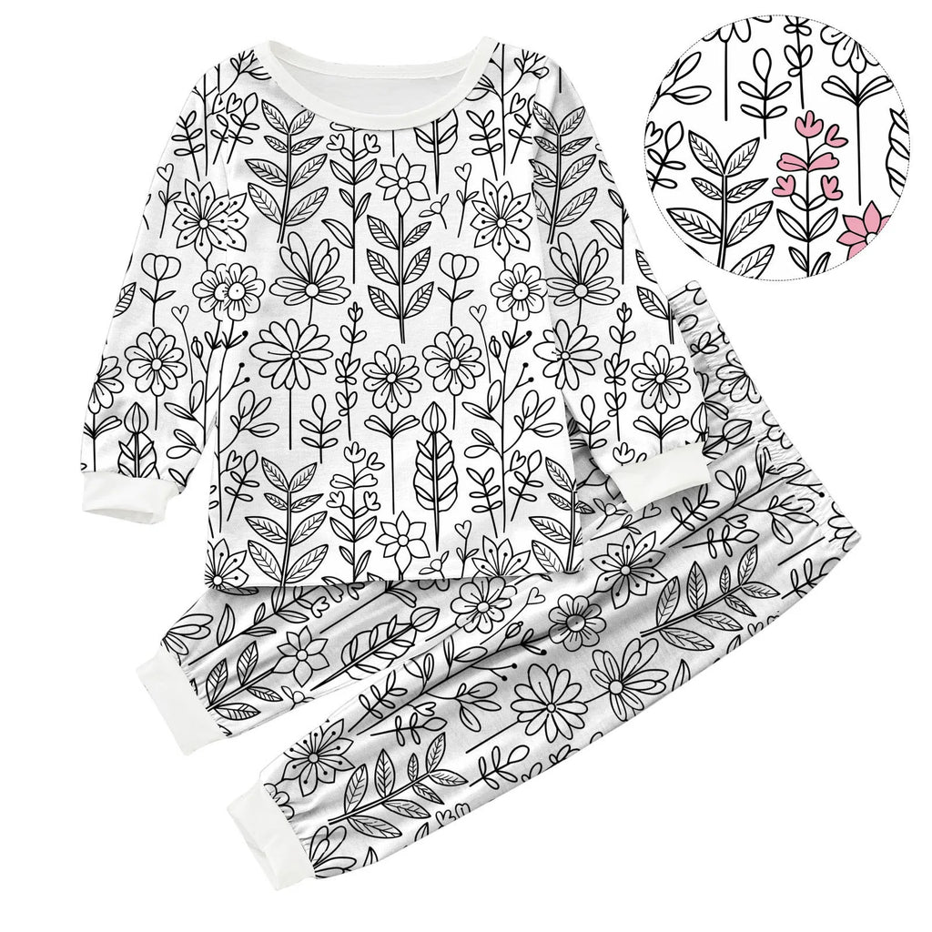 Baby Gift Set Girl Kid DIY Hand Painted Homewear Set Colouring Pajama Sets For Boy And Girl Can Play With And Hat And Set Girl