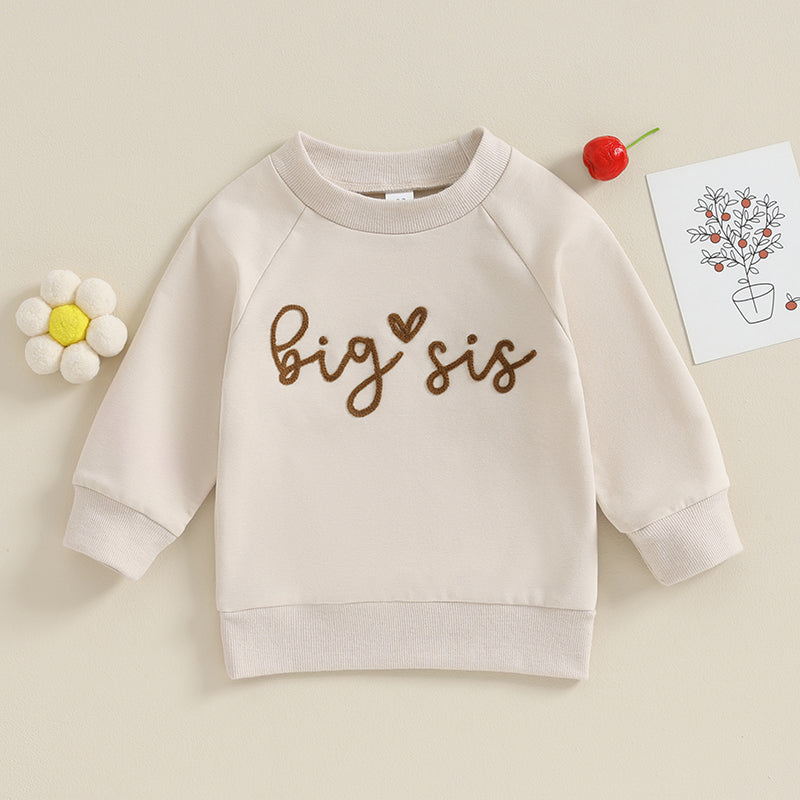 2023-08-15 Lioraitiin0-18M Sister Matching Romper Outfits Letter Print Long Sleeve Round Neck Sweatshirt Toddler Fall Clothes