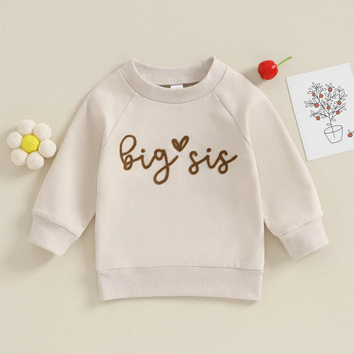 2023-08-15 Lioraitiin0-18M Sister Matching Romper Outfits Letter Print Long Sleeve Round Neck Sweatshirt Toddler Fall Clothes