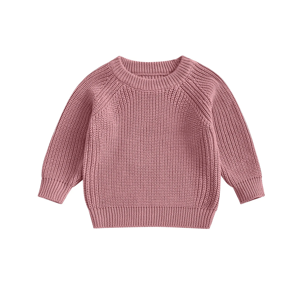 2025-05-08 Lioraitiin Toddler Baby Boys Girls Knit Sweaters Long Sleeve Round Neck Solid Color Pullover Fall Tops