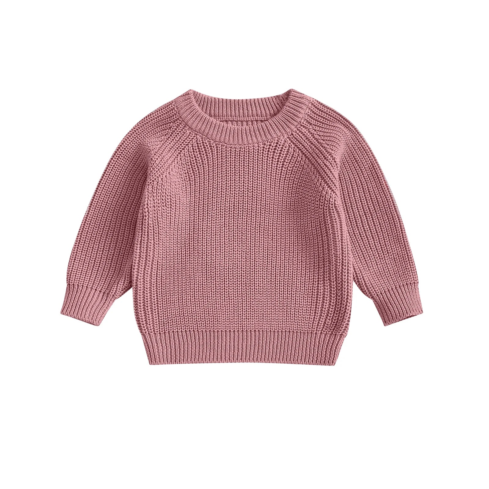 2025-05-08 Lioraitiin Toddler Baby Boys Girls Knit Sweaters Long Sleeve Round Neck Solid Color Pullover Fall Tops