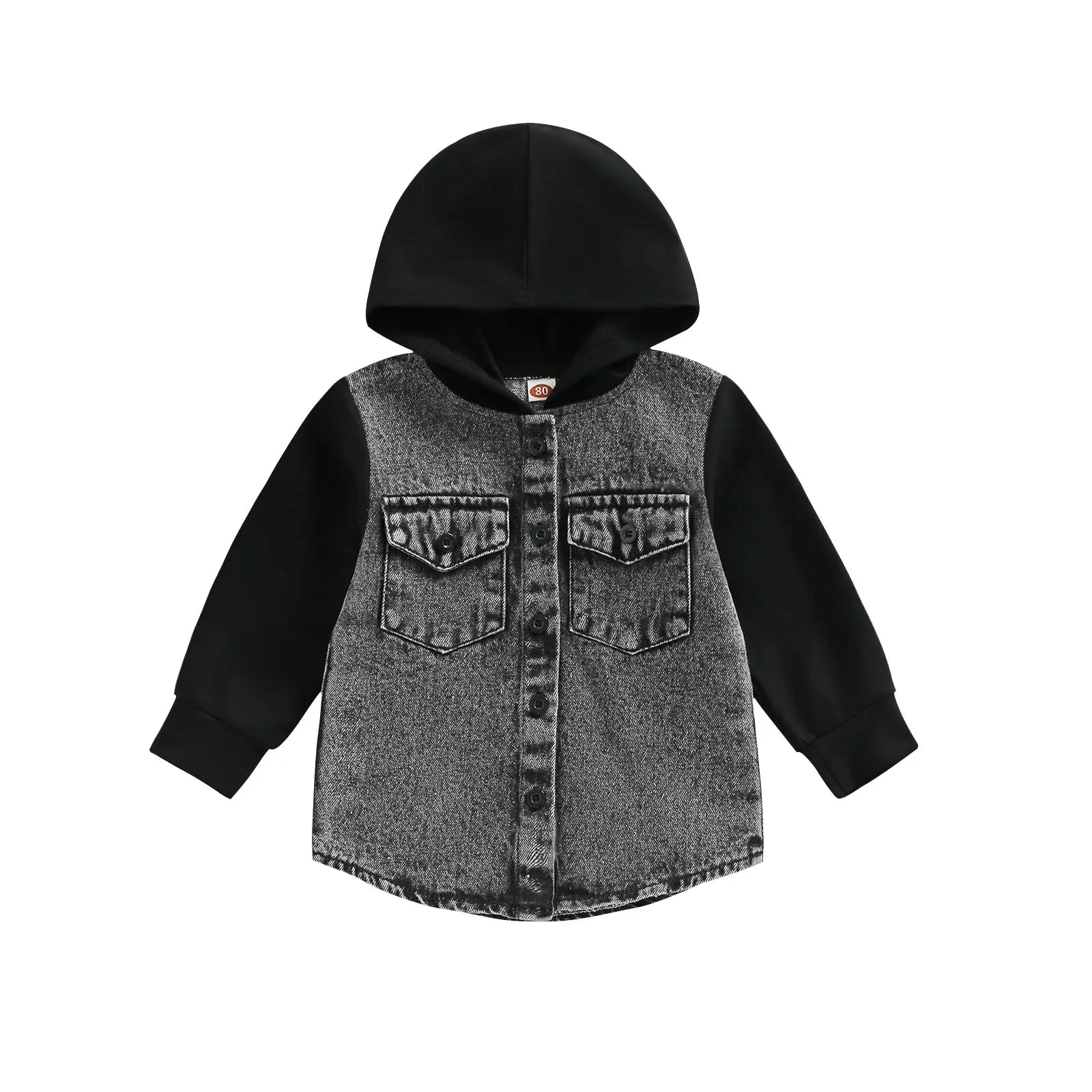 2022-11-03 Lioraitiin 0-4Years Kid Boy Coat Long Sleeve Hooded Pockets Buttons Patch Color Cardigan Party Spring Autumn Coat