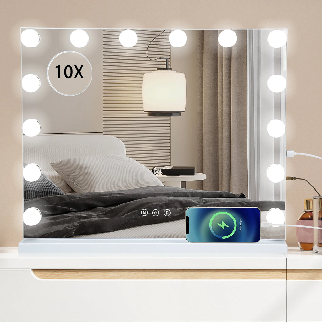 Large 50CM Hollywood Make-up Table Mirror Vanity Lights Mirror Dimmable 3 Color
